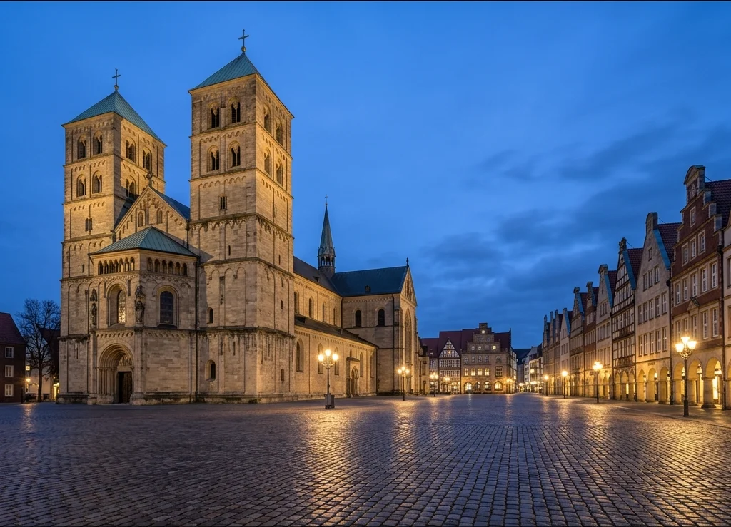 Dom und Altstadt von Münster in der Abenddämmerung — Sitz von RGN Marketing