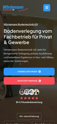 Dieselbe Seite auf dem Handy