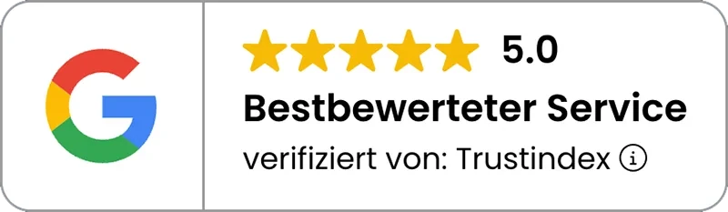 Google-Bewertung 5,0 von 5, verifiziert von Trustindex
